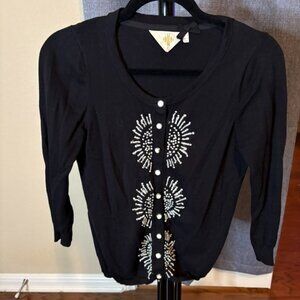 Anthropologie HWA Monogram Sunburst Cardigan